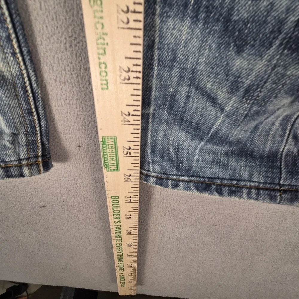 Selvedge Jeans Womens Blue Medium Wash Slim Whiskers Honeycomb Fits‎ 29x26